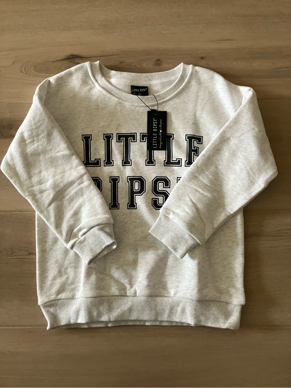 Little Bipsy Cream Sweatshirt with Navy Lettering